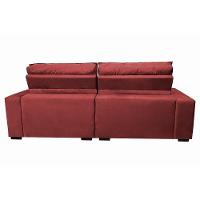 Sofá Retrátil E Reclinável 2,52m Molas Ensacadas Cama Inbox Catar Velusoft Vermelho