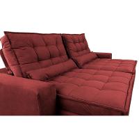 Sofá Retrátil E Reclinável 2,52m Molas Ensacadas Cama Inbox Catar Velusoft Vermelho - 6
