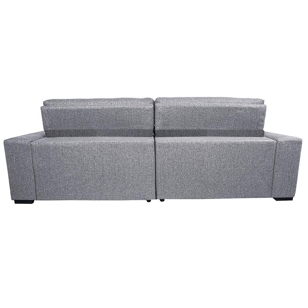 Sofá Retrátil E Reclinável 2,55m Molas Ensacadas Cama Inbox Style Thermo Gel Linho Cinza Claro - 4