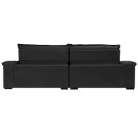 Sofá Retrátil E Reclinável 2,75m Molas Ensacadas Cama Inbox Big Space Com Bordado 3d Velusoft Preto