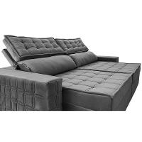 Sofá Retrátil E Reclinável 2,55M Cama Inbox Big Star Com Softgel D40 Velupluma Cinza - 6