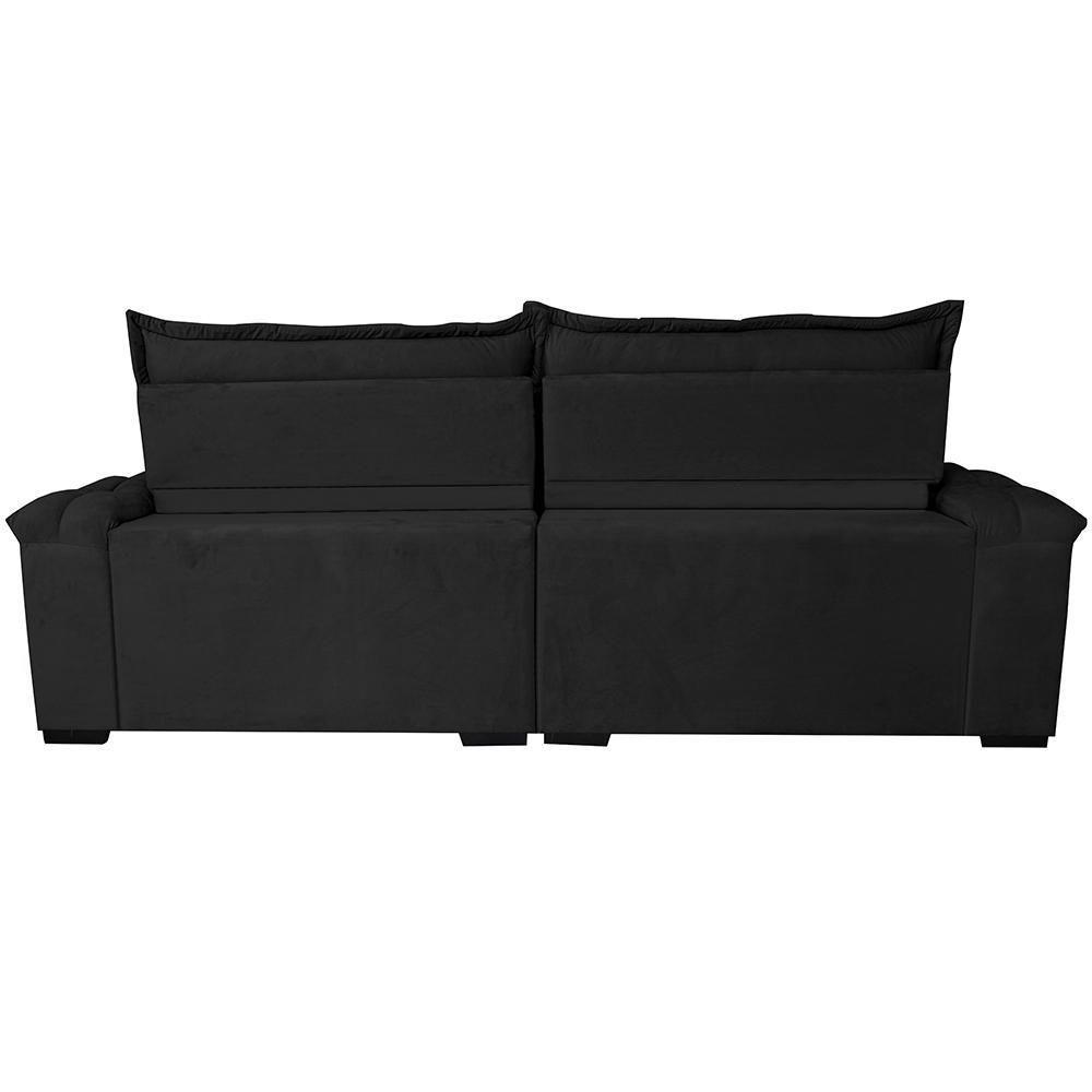 Sofá Retrátil E Reclinável 2,75M Cama Inbox Big Fresh Com Softgel D40 Velupluma Preto - 4