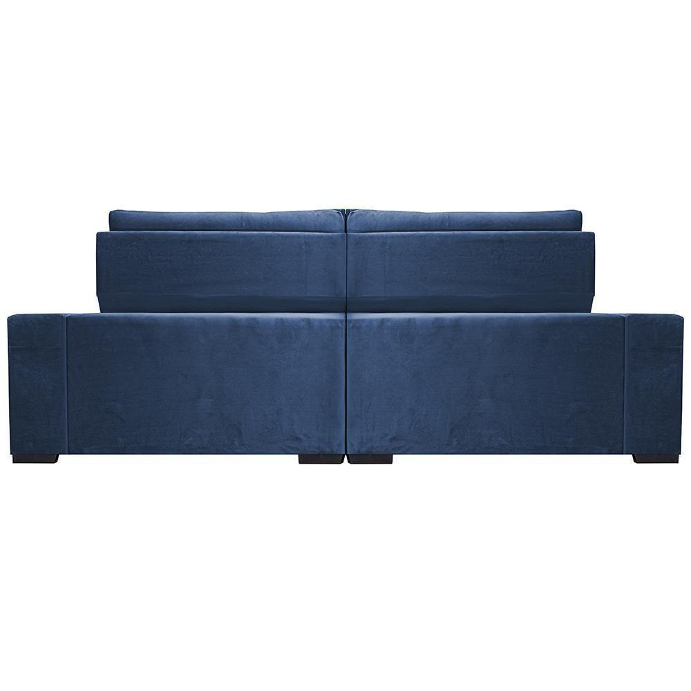 Sofá Retrátil E Reclinável 2,75M Cama Inbox Big Star Com Softgel D40 Velupluma Azul - 4