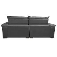 Sofá Retrátil E Reclinável 2,52m Molas Ensacadas Cama Inbox Alemanha De Viscoelástico Velusoft Cinza