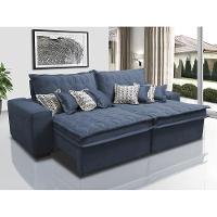 Sofá Retrátil E Reclinável 2,52m Com Molas Ensacadas Cama Inbox Supreme Tecido Suede Velusoft Azul - 1