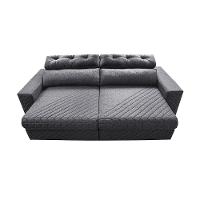 Sofá Retrátil E Reclinável 2,35m Molas Ensacadas Cama Inbox Style Thermo Gel Linho Cinza Escuro - 5