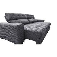 Sofá Retrátil E Reclinável 2,35m Molas Ensacadas Cama Inbox Style Thermo Gel Linho Cinza Escuro - 6