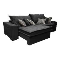 Sofá Retrátil E Reclinável 2,52m Com Molas Ensacadas Cama Inbox Supreme Tecido Suede Velusoft Preto - 3