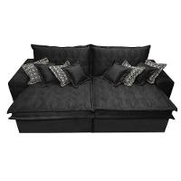 Sofá Retrátil E Reclinável 2,52m Com Molas Ensacadas Cama Inbox Supreme Tecido Suede Velusoft Preto - 5