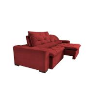 Sofá Lisboa 3,12m Retrátil, Reclinável, Molas No Assento Tecido Suede Velusoft Vermelho - Cama Inbox - 2
