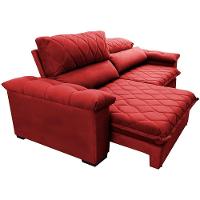 Sofá Retrátil E Reclinável 2,35m Molas Ensacadas Cama Inbox Big Home Com Bordado Velusoft Vermelho - 3
