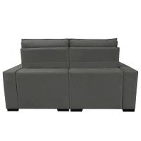 Sofá Retrátil E Reclinável 2,20m Molas Ensacadas E Costura Tripla Cama Inbox Japão Velusoft Cinza