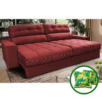 Sofá Retrátil E Reclinável 2,32m Molas Ensacadas Cama Inbox Brasil Velusoft Vermelho - 1