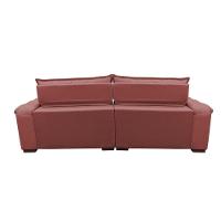 Sofá Retrátil E Reclinável 2,12m Com Molas Ensacadas Cama Inbox Aconchego Tecido Suede Vermelho - 2