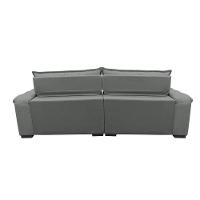 Sofá Retrátil E Reclinável 2,12m Com Molas Ensacadas Cama Inbox Aconchego Tecido Suede Cinza - 2