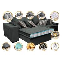 Sofá Retrátil E Reclinável 2,12m Com Molas Ensacadas Cama Inbox Supreme Tecido Suede Velusoft Cinza - 7