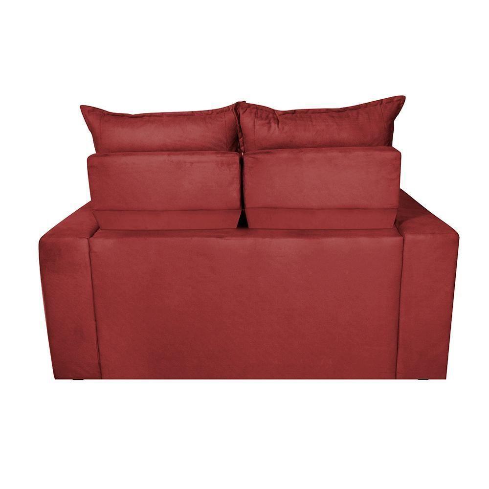 Sofá Retrátil E Reclinável 1,50m Cama Inbox Smal Com Bordado Pantográfico Suede Vermelho - 4