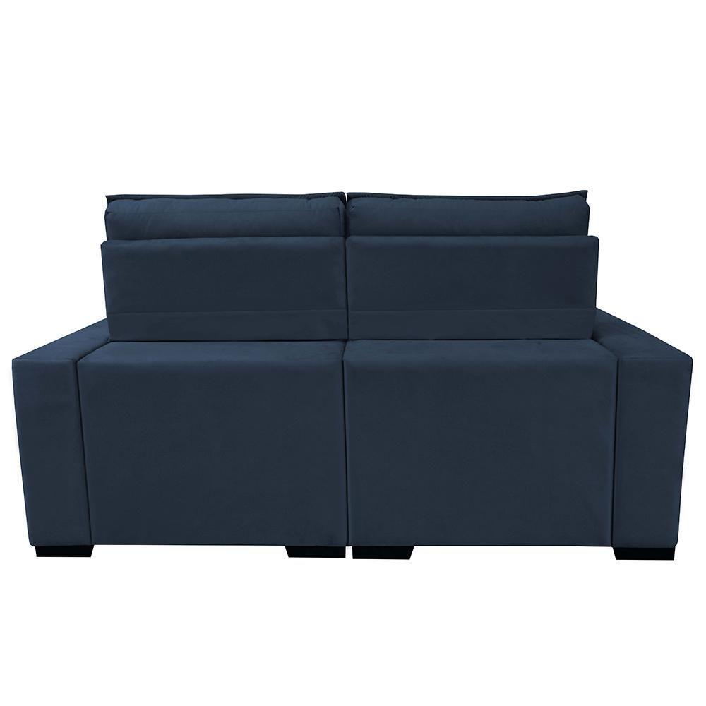 Sofá Retrátil E Reclinável 1,80m Molas Ensacadas E Costura Tripla Cama Inbox Nobre Suede Azul - 4