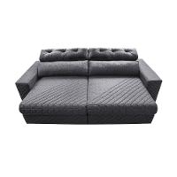 Sofá Retrátil E Reclinável 2,15m Molas Ensacadas Cama Inbox Style Thermo Gel Linho Cinza Escuro - 5