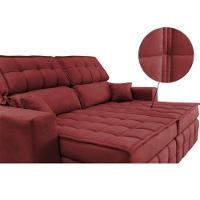 Sofá Retrátil E Reclinável 2,00m Molas Ensacadas E Costura Tripla Cama Inbox Japão Velusoft Vermelho - 6