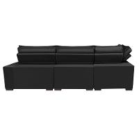 Sofá De Canto Retrátil E Reclinável Esquerdo 3,40x2,36m Molas Cama Inbox Espanha Velusoft Preto
