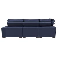 Sofá De Canto Retrátil E Reclinável Esquerdo 3,40x2,36m Molas Cama Inbox Espanha Velusoft Azul