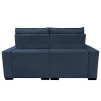 Sofá Retrátil E Reclinável 2,20m Molas Ensacadas E Costura Tripla Cama Inbox Japão Velusoft Azul
