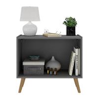 Mesa De Cabeceira Retrô 2 Portas Multimóveis Mp4133 Grafite/natural Grafite/natural - 2