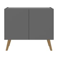 Mesa De Cabeceira Retrô 2 Portas Multimóveis Mp4133 Grafite/natural Grafite/natural