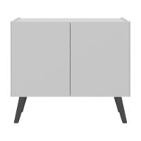 Mesa De Cabeceira Retrô 2 Portas Multimóveis Mp4133 Branca/preta Branco/preto - 5