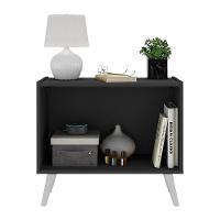 Mesa De Cabeceira Retrô 2 Portas Multimóveis Mp4133 Preta Preto - 2