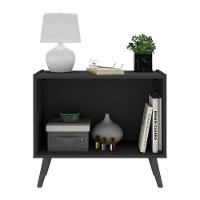 Mesa De Cabeceira Retrô 2 Portas Multimóveis Mp4133 Preta/branca Preto/branco - 2