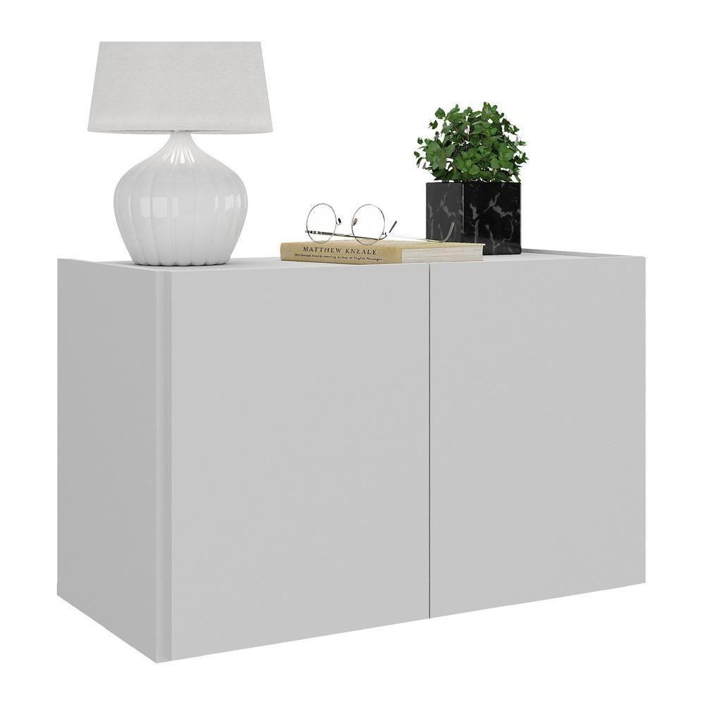 Mesa De Cabeceira 2 Portas Multimóveis Mp4130 Branca Branco - 1