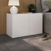 Mesa De Cabeceira 2 Portas Multimóveis Mp4130 Branca Branco - 2