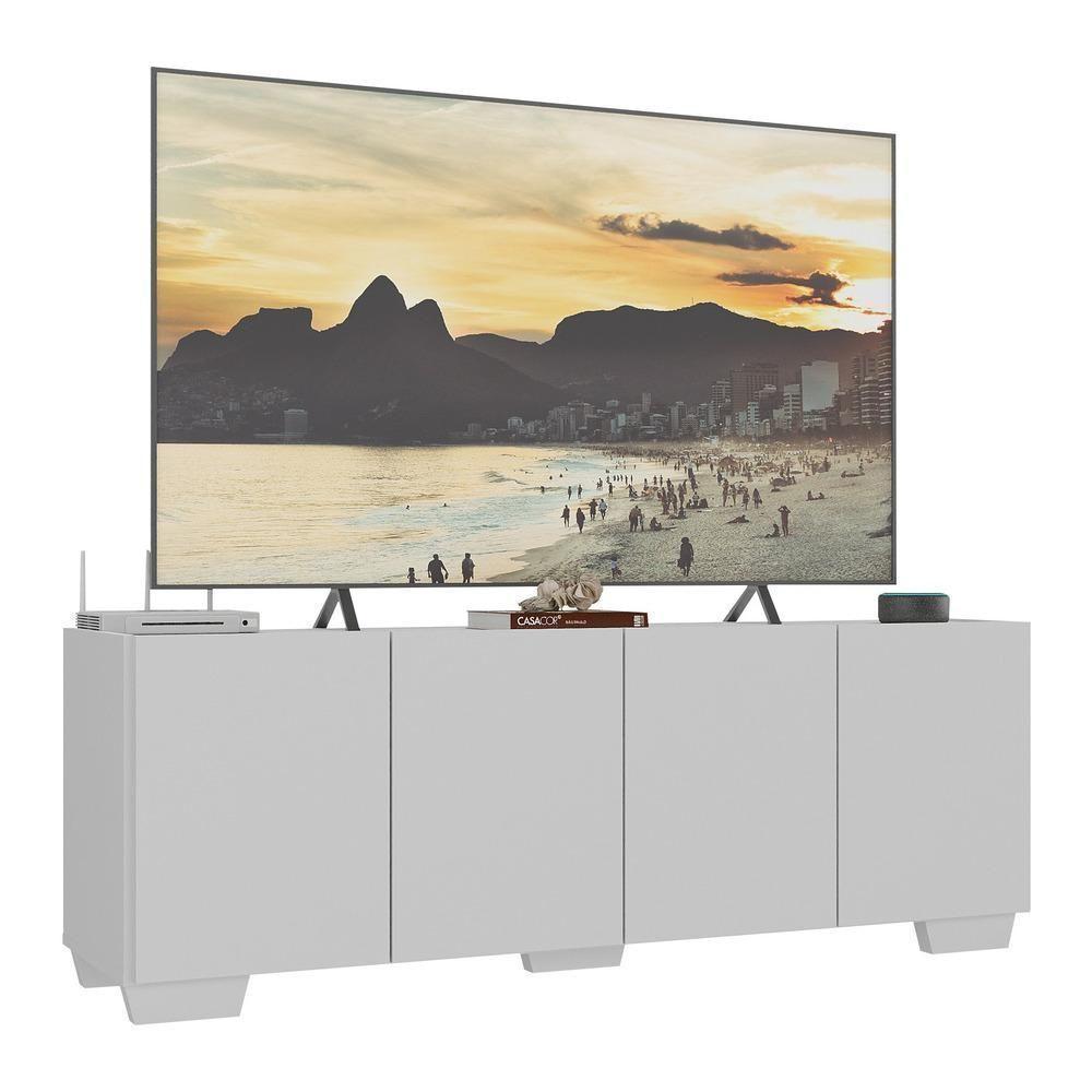 Rack Para Tv Até 50 Polegadas Com 4 Portas Multimóveis Mp1072 Branco Branco - 1