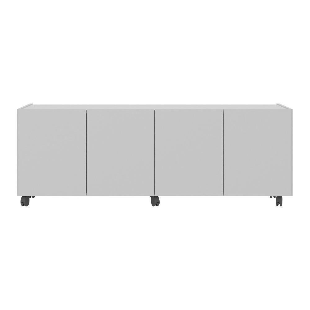 Rack Para Tv Até 50 Polegadas Com 4 Portas E Rodízios Multimóveis Mp1069 Branco Branco - 4