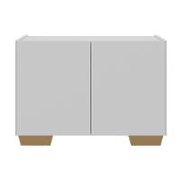 Mesa De Cabeceira Com Pés 2 Portas Multimóveis Mp4134 Branca/natural Branco/natural - 2