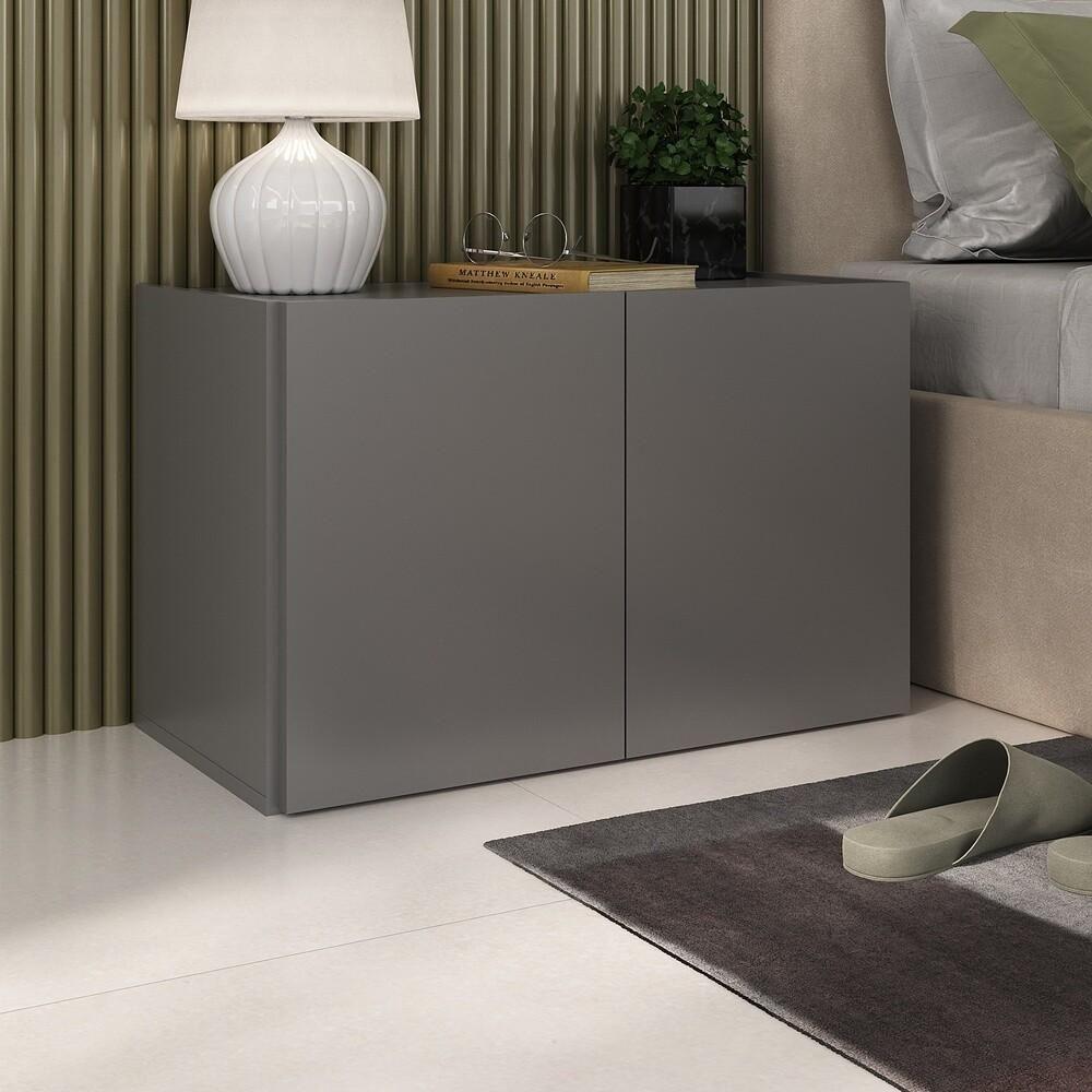 Mesa De Cabeceira 2 Portas Multimóveis Mp4130 Grafite Grafite - 4