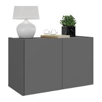 Mesa De Cabeceira 2 Portas Multimóveis Mp4130 Grafite Grafite - 1