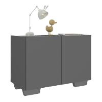 Mesa De Cabeceira Com Pés 2 Portas Multimóveis Mp4134 Grafite/cinza Grafite/cinza - 1