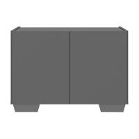 Mesa De Cabeceira Com Pés 2 Portas Multimóveis Mp4134 Grafite/cinza Grafite/cinza - 5