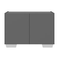 Mesa De Cabeceira Com Pés 2 Portas Multimóveis Mp4134 Grafite/branca Grafite/branco - 5