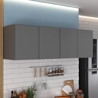 Armário De Cozinha Aéreo 4 Portas Multimóveis Mp2156 Grafite Grafite - 2