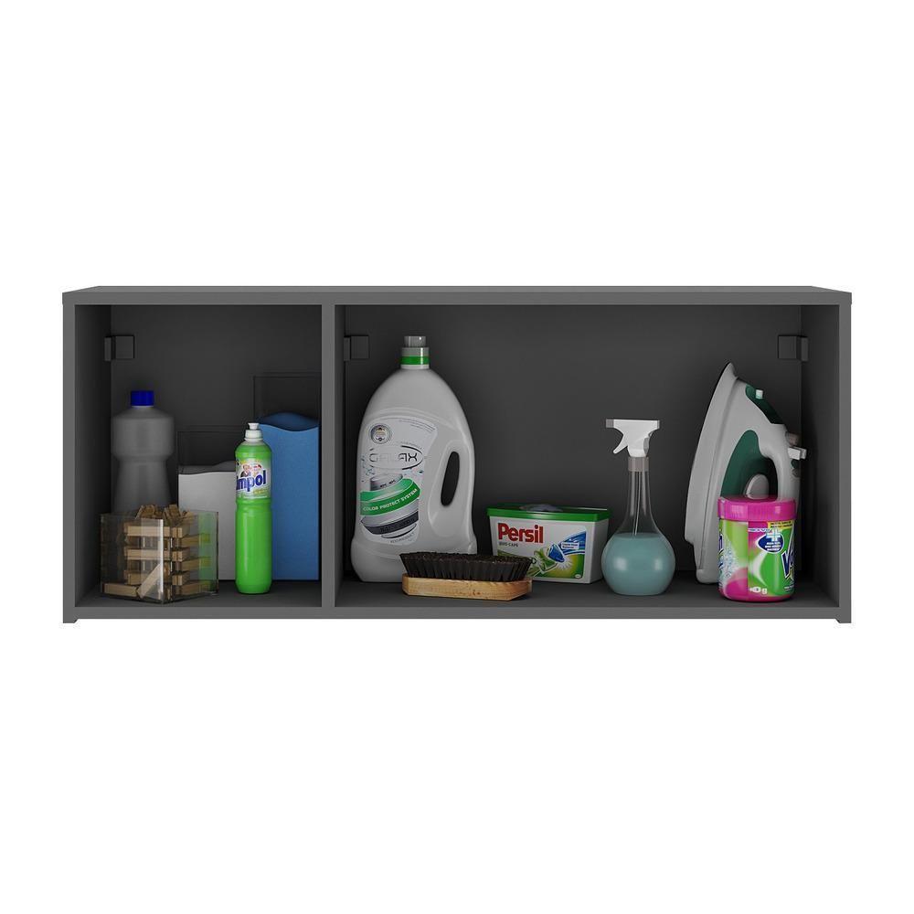 Armário De Lavanderia Aéreo Multiuso 3 Portas Multimóveis Mp5041 Grafite Grafite - 4