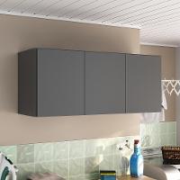 Armário De Lavanderia Aéreo Multiuso 3 Portas Multimóveis Mp5041 Grafite Grafite - 3