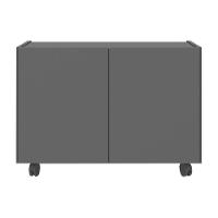 Mesa De Cabeceira Com Rodízios 2 Portas Multimóveis Mp4131 Grafite Grafite - 5