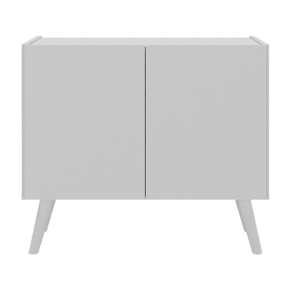 Mesa De Cabeceira Retrô 2 Portas Multimóveis Mp4133 Branca Branco - 2