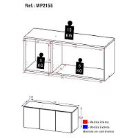 Armário De Cozinha Aéreo 3 Portas Multimóveis Mp2155 Rustic Rustic