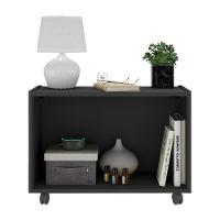 Mesa De Cabeceira Com Rodízios 2 Portas Multimóveis Mp4131 Preta Preto - 2