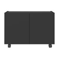 Mesa De Cabeceira Com Rodízios 2 Portas Multimóveis Mp4131 Preta Preto - 5